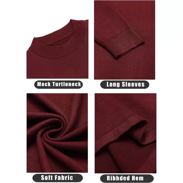 COOFANDY Men's Mock Turtleneck Long Sleeve T Shirts Basic Casual Knitted Half Neck Thermal Lightweight Pullover Sweater