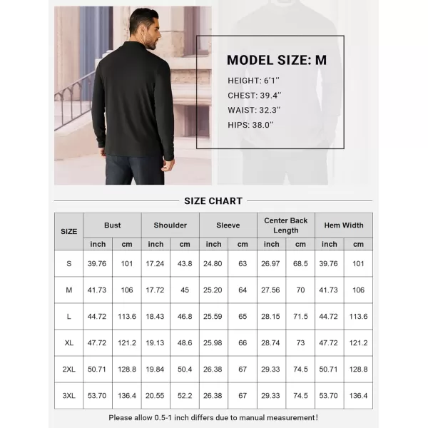 COOFANDY Mens Mock Neck Shirts Fleece Long Sleeve Tops Basic Pullover T-Shirts