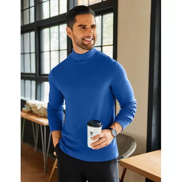COOFANDY Mens Mock Neck Shirts Fleece Long Sleeve Tops Basic Pullover T-Shirts