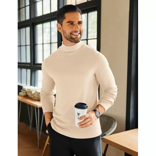 COOFANDY Mens Mock Neck Shirts Fleece Long Sleeve Tops Basic Pullover T-Shirts