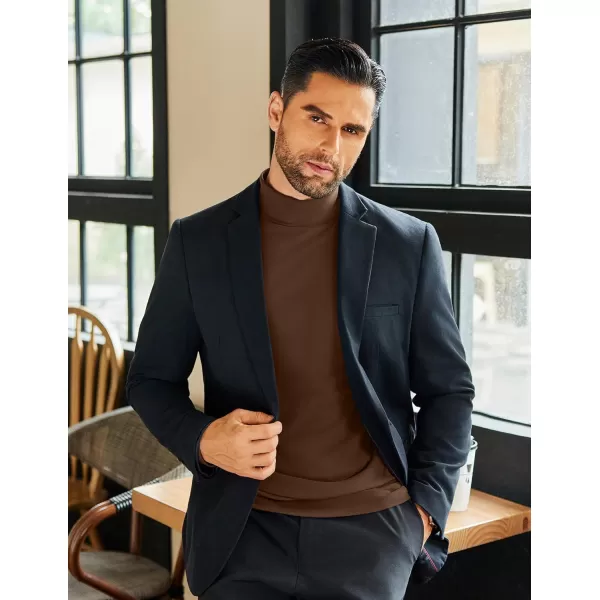 COOFANDY Mens Mock Neck Shirts Fleece Long Sleeve Tops Basic Pullover T-Shirts
