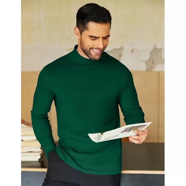 COOFANDY Mens Mock Neck Shirts Fleece Long Sleeve Tops Basic Pullover T-Shirts