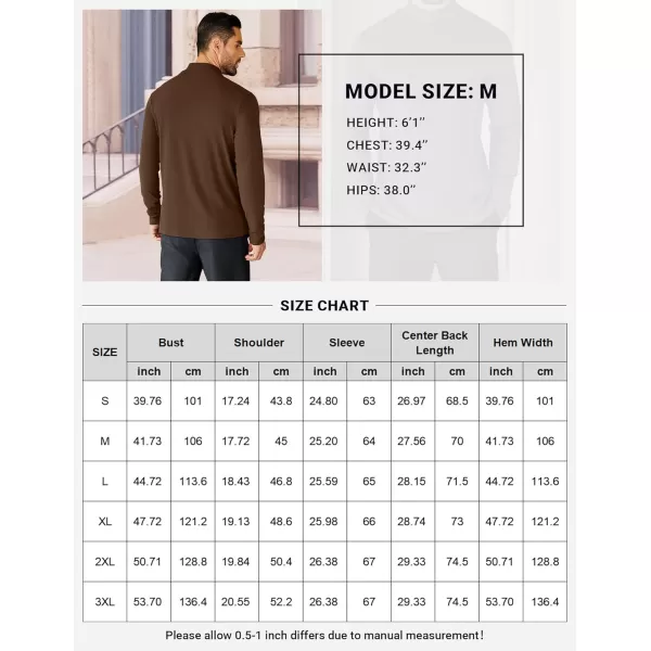 COOFANDY Mens Mock Neck Shirts Fleece Long Sleeve Tops Basic Pullover T-Shirts