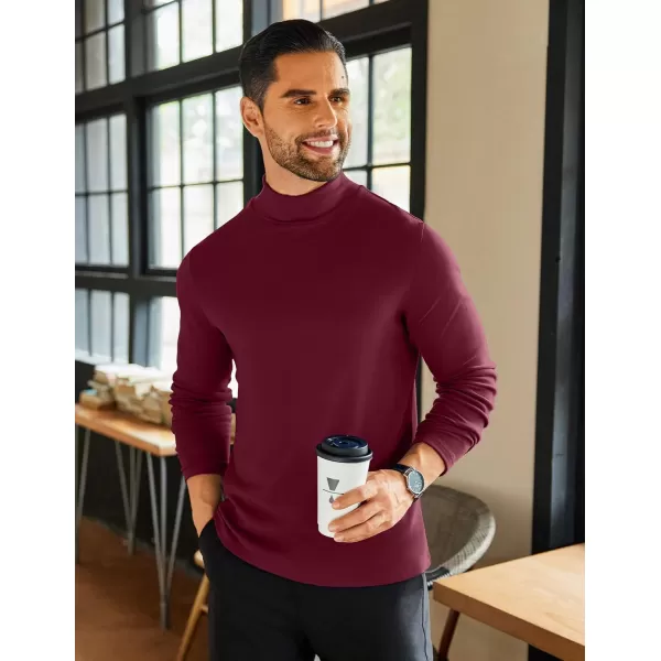 COOFANDY Mens Mock Neck Shirts Fleece Long Sleeve Tops Basic Pullover T-Shirts