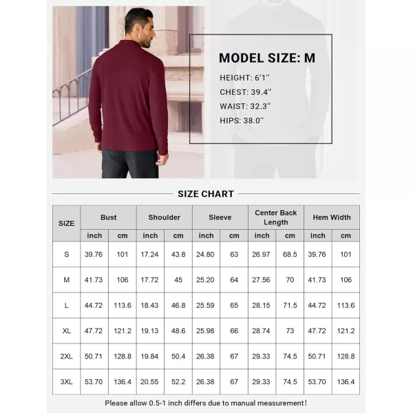COOFANDY Mens Mock Neck Shirts Fleece Long Sleeve Tops Basic Pullover T-Shirts