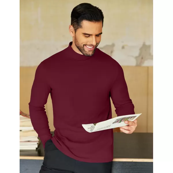 COOFANDY Mens Mock Neck Shirts Fleece Long Sleeve Tops Basic Pullover T-Shirts