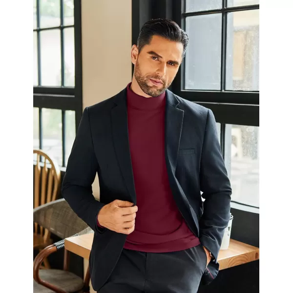 COOFANDY Mens Mock Neck Shirts Fleece Long Sleeve Tops Basic Pullover T-Shirts