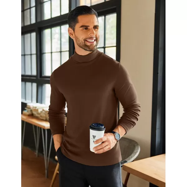 COOFANDY Mens Mock Neck Shirts Fleece Long Sleeve Tops Basic Pullover T-Shirts