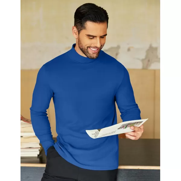 COOFANDY Mens Mock Neck Shirts Fleece Long Sleeve Tops Basic Pullover T-Shirts