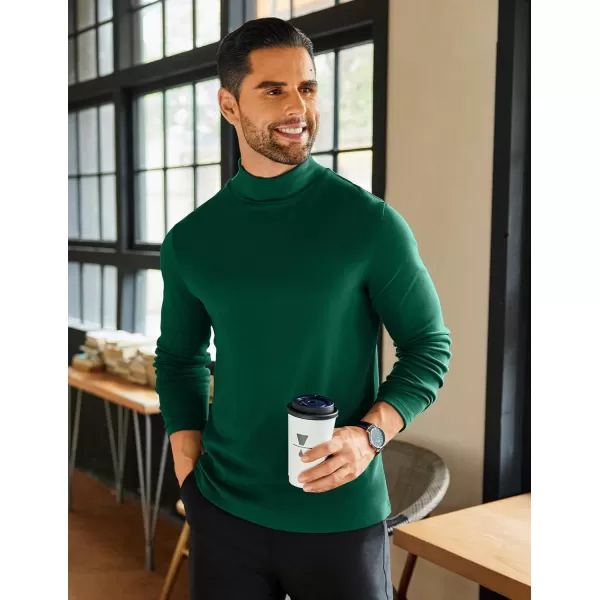 COOFANDY Mens Mock Neck Shirts Fleece Long Sleeve Tops Basic Pullover T-Shirts