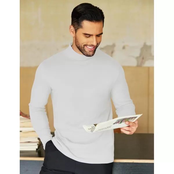 COOFANDY Mens Mock Neck Shirts Fleece Long Sleeve Tops Basic Pullover T-Shirts