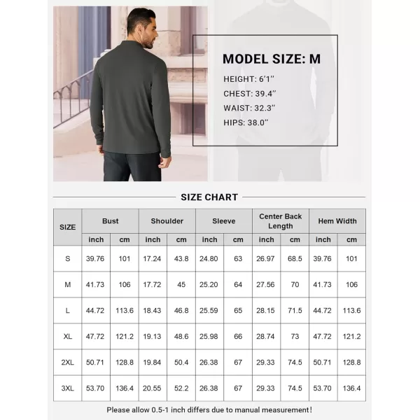 COOFANDY Mens Mock Neck Shirts Fleece Long Sleeve Tops Basic Pullover T-Shirts