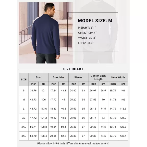 COOFANDY Mens Mock Neck Shirts Fleece Long Sleeve Tops Basic Pullover T-Shirts