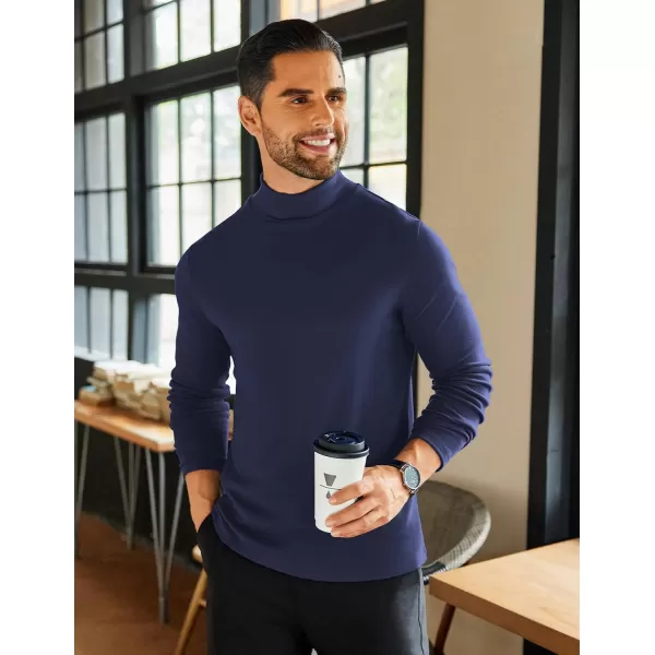 COOFANDY Mens Mock Neck Shirts Fleece Long Sleeve Tops Basic Pullover T-Shirts