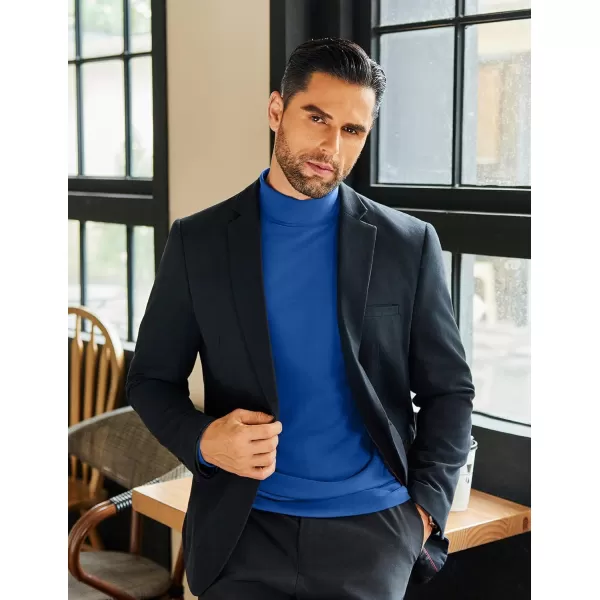 COOFANDY Mens Mock Neck Shirts Fleece Long Sleeve Tops Basic Pullover T-Shirts