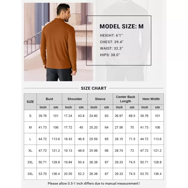 COOFANDY Mens Mock Neck Shirts Fleece Long Sleeve Tops Basic Pullover T-Shirts