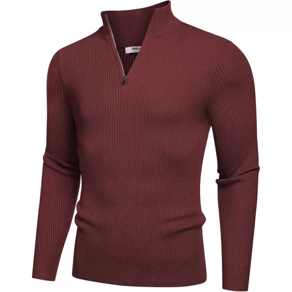 COOFANDY Men's Quarter Zip Sweaters Slim Fit Mock Neck Pullover Sweater Lightweight Knitted Polo Sweaters