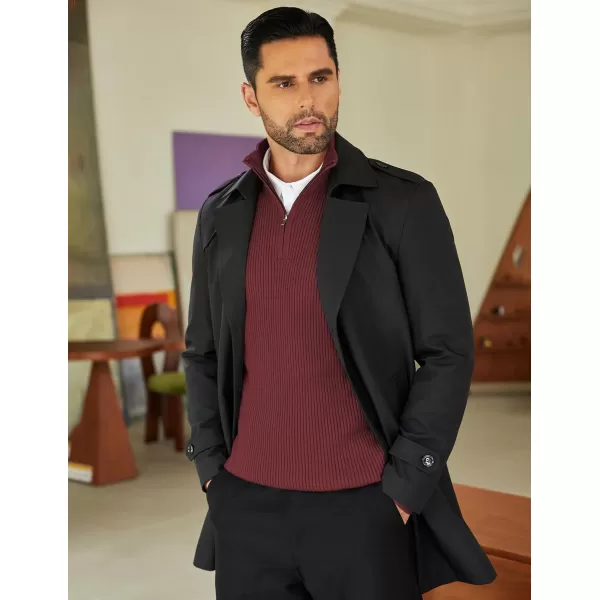COOFANDY Men's Quarter Zip Sweaters Slim Fit Mock Neck Pullover Sweater Lightweight Knitted Polo Sweaters