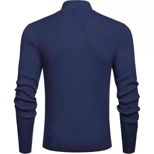 COOFANDY Men's Quarter Zip Sweaters Slim Fit Mock Neck Pullover Sweater Lightweight Knitted Polo Sweaters