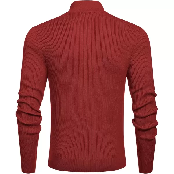 COOFANDY Men's Quarter Zip Sweaters Slim Fit Mock Neck Pullover Sweater Lightweight Knitted Polo Sweaters