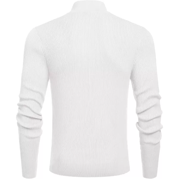 COOFANDY Men's Quarter Zip Sweaters Slim Fit Mock Neck Pullover Sweater Lightweight Knitted Polo Sweaters