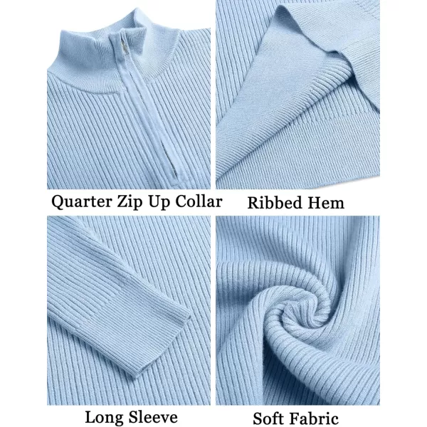 COOFANDY Men's Quarter Zip Sweaters Slim Fit Mock Neck Pullover Sweater Lightweight Knitted Polo Sweaters