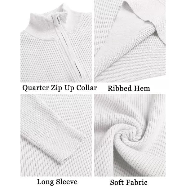 COOFANDY Men's Quarter Zip Sweaters Slim Fit Mock Neck Pullover Sweater Lightweight Knitted Polo Sweaters