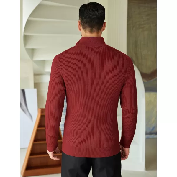 COOFANDY Men's Quarter Zip Sweaters Slim Fit Mock Neck Pullover Sweater Lightweight Knitted Polo Sweaters