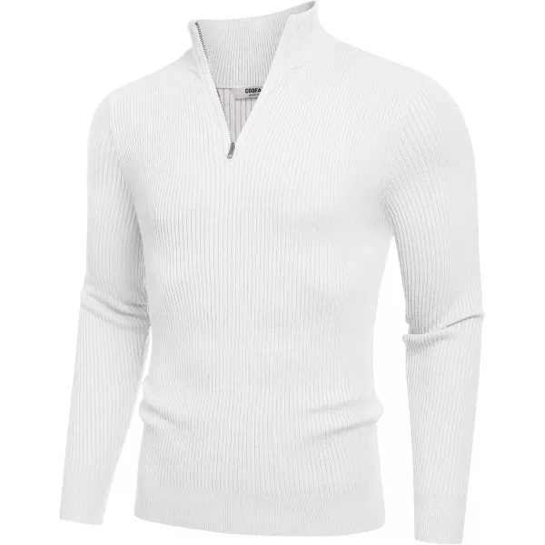 COOFANDY Men's Quarter Zip Sweaters Slim Fit Mock Neck Pullover Sweater Lightweight Knitted Polo Sweaters