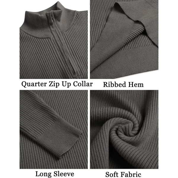 COOFANDY Men's Quarter Zip Sweaters Slim Fit Mock Neck Pullover Sweater Lightweight Knitted Polo Sweaters