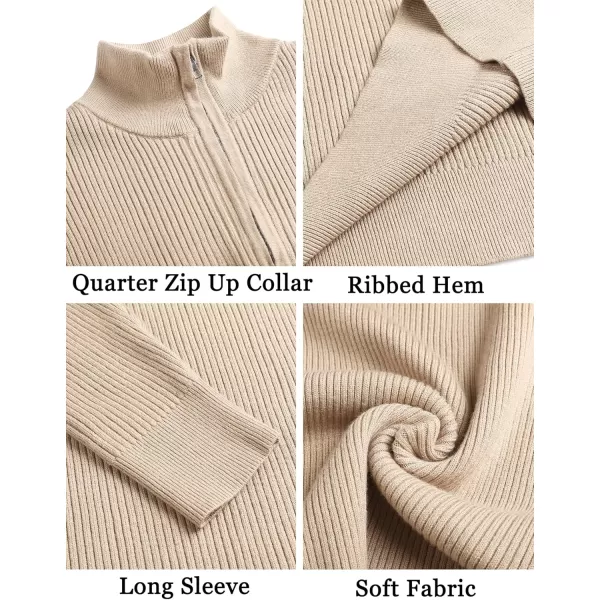 COOFANDY Men's Quarter Zip Sweaters Slim Fit Mock Neck Pullover Sweater Lightweight Knitted Polo Sweaters