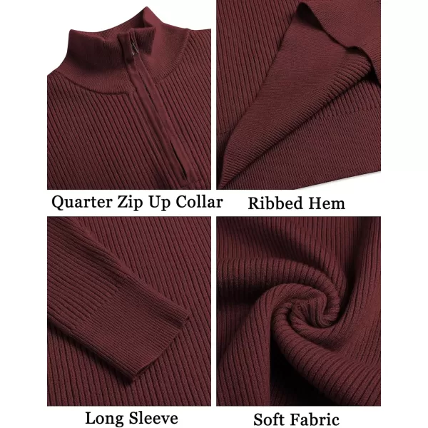 COOFANDY Men's Quarter Zip Sweaters Slim Fit Mock Neck Pullover Sweater Lightweight Knitted Polo Sweaters