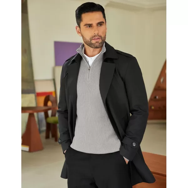 COOFANDY Men's Quarter Zip Sweaters Slim Fit Mock Neck Pullover Sweater Lightweight Knitted Polo Sweaters
