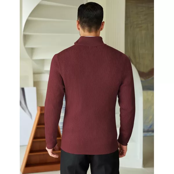 COOFANDY Men's Quarter Zip Sweaters Slim Fit Mock Neck Pullover Sweater Lightweight Knitted Polo Sweaters