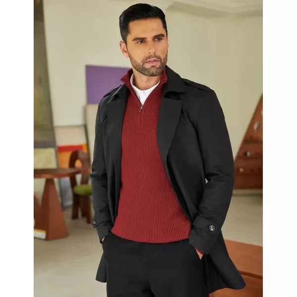 COOFANDY Men's Quarter Zip Sweaters Slim Fit Mock Neck Pullover Sweater Lightweight Knitted Polo Sweaters