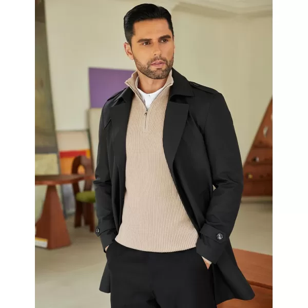 COOFANDY Men's Quarter Zip Sweaters Slim Fit Mock Neck Pullover Sweater Lightweight Knitted Polo Sweaters