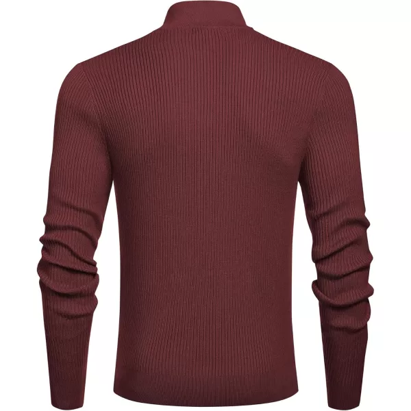 COOFANDY Men's Quarter Zip Sweaters Slim Fit Mock Neck Pullover Sweater Lightweight Knitted Polo Sweaters