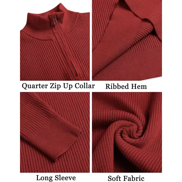 COOFANDY Men's Quarter Zip Sweaters Slim Fit Mock Neck Pullover Sweater Lightweight Knitted Polo Sweaters