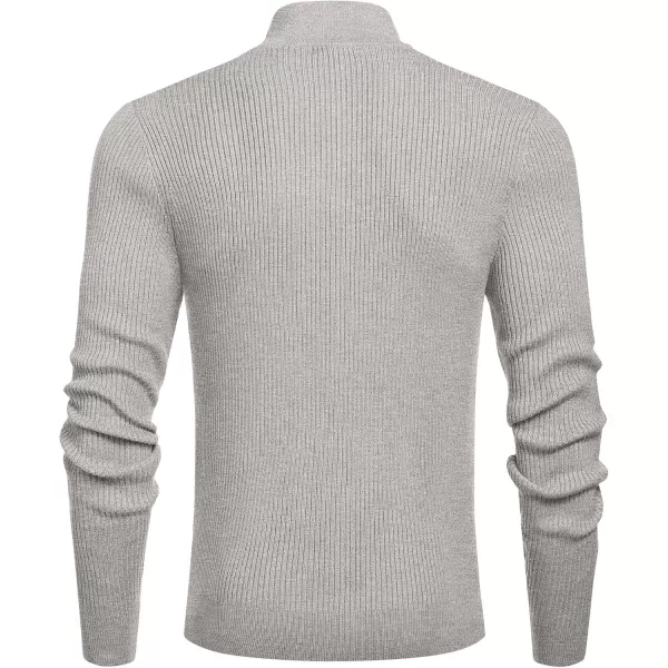 COOFANDY Men's Quarter Zip Sweaters Slim Fit Mock Neck Pullover Sweater Lightweight Knitted Polo Sweaters