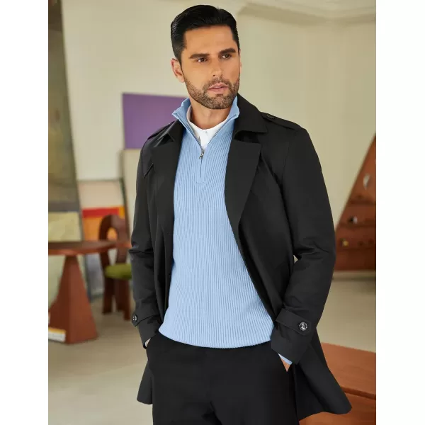 COOFANDY Men's Quarter Zip Sweaters Slim Fit Mock Neck Pullover Sweater Lightweight Knitted Polo Sweaters