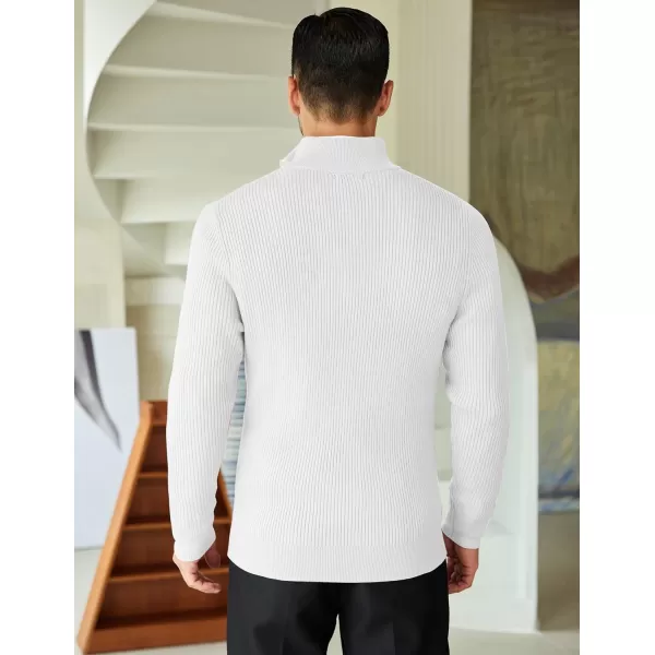 COOFANDY Men's Quarter Zip Sweaters Slim Fit Mock Neck Pullover Sweater Lightweight Knitted Polo Sweaters
