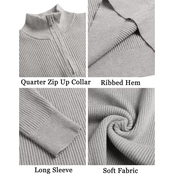 COOFANDY Men's Quarter Zip Sweaters Slim Fit Mock Neck Pullover Sweater Lightweight Knitted Polo Sweaters
