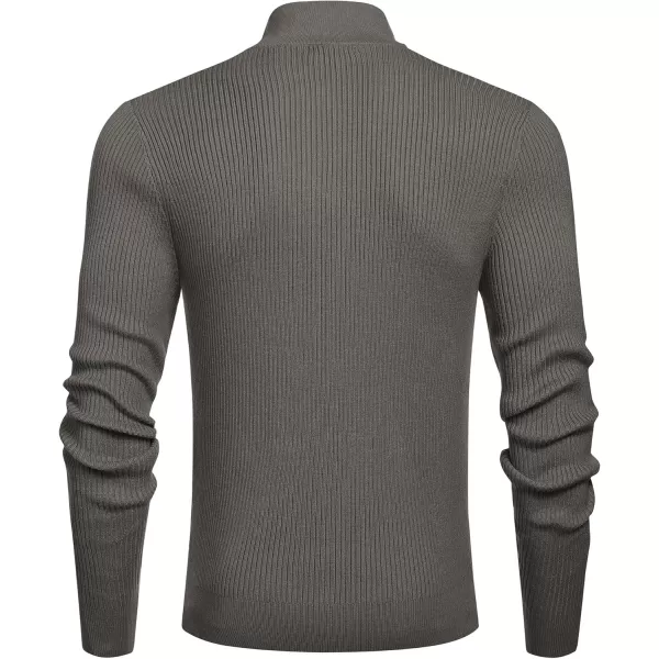 COOFANDY Men's Quarter Zip Sweaters Slim Fit Mock Neck Pullover Sweater Lightweight Knitted Polo Sweaters