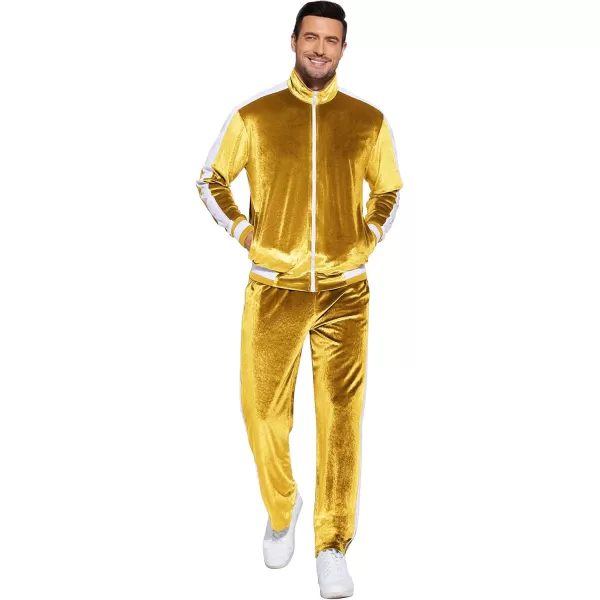 COOFANDY Mens Tracksuit 2 Piece Set Velour Velvet Sweatsuit Jogging Suits Full Zip Jacket Pants Outfits