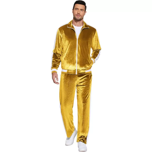 COOFANDY Mens Tracksuit 2 Piece Set Velour Velvet Sweatsuit Jogging Suits Full Zip Jacket Pants Outfits
