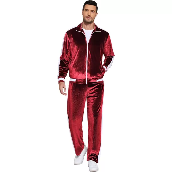 COOFANDY Mens Tracksuit 2 Piece Set Velour Velvet Sweatsuit Jogging Suits Full Zip Jacket Pants Outfits