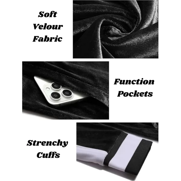 COOFANDY Mens Tracksuit 2 Piece Set Velour Velvet Sweatsuit Jogging Suits Full Zip Jacket Pants Outfits