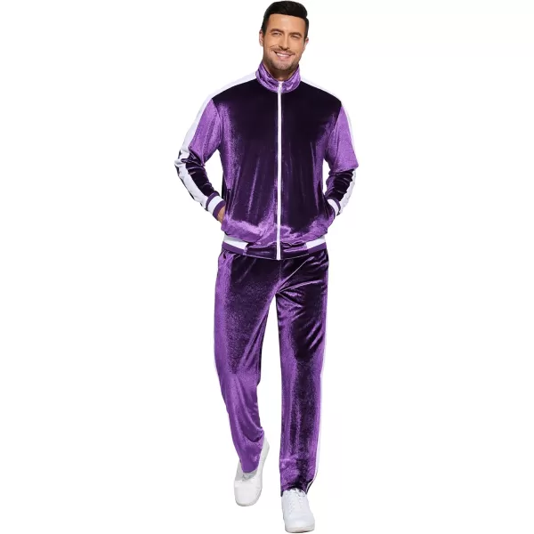 COOFANDY Mens Tracksuit 2 Piece Set Velour Velvet Sweatsuit Jogging Suits Full Zip Jacket Pants Outfits