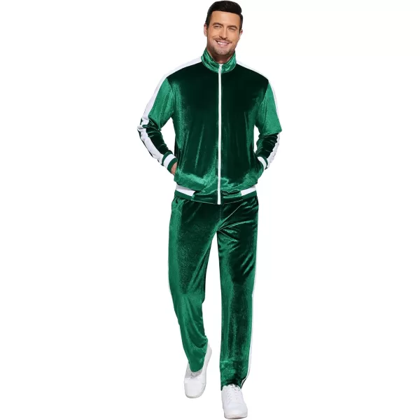 COOFANDY Mens Tracksuit 2 Piece Set Velour Velvet Sweatsuit Jogging Suits Full Zip Jacket Pants Outfits