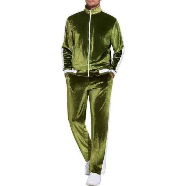 COOFANDY Mens Tracksuit 2 Piece Set Velour Velvet Sweatsuit Jogging Suits Full Zip Jacket Pants Outfits